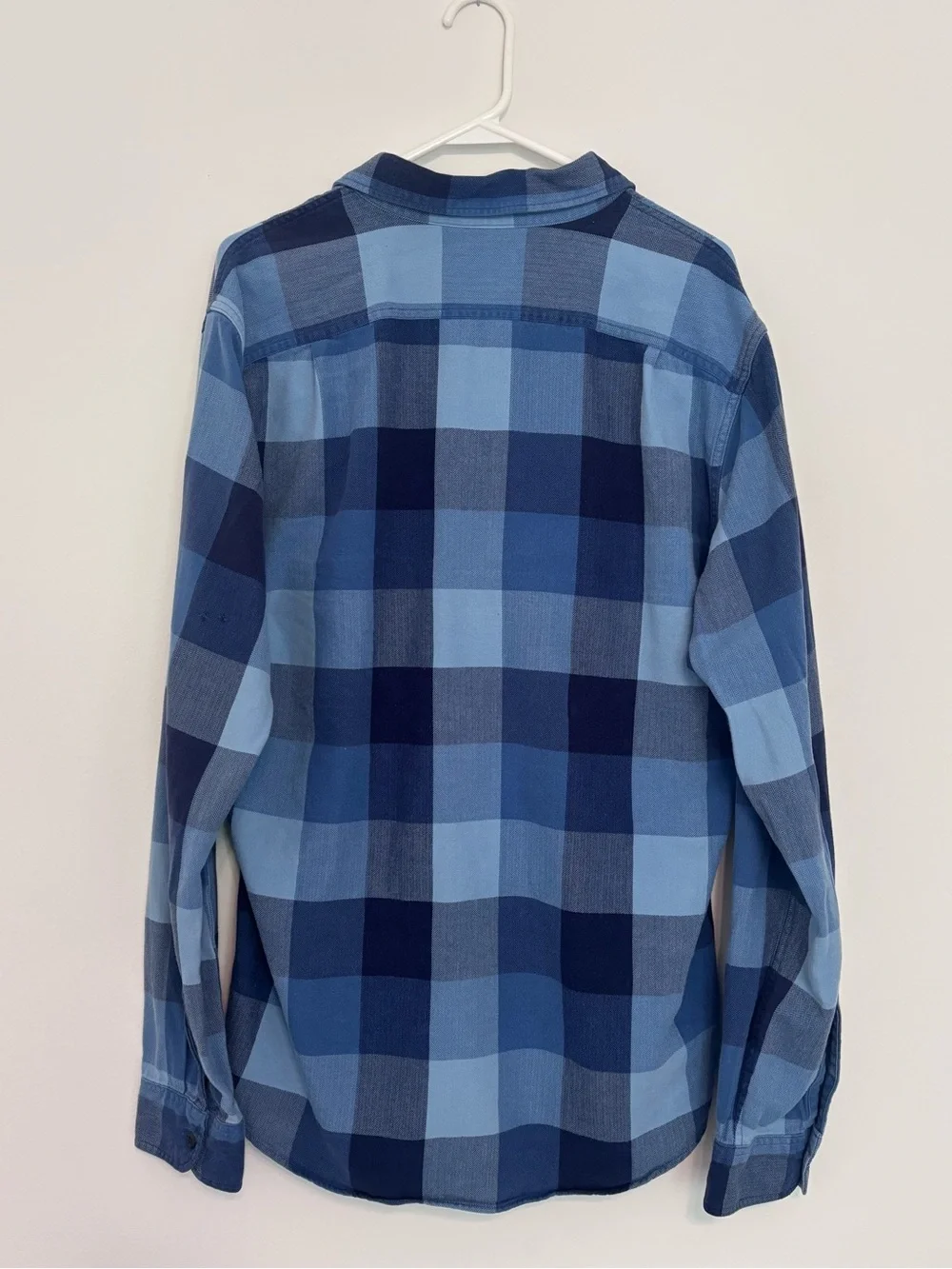 J Crew Sporting Goods 100% Cotton Blue Checkered Flannel Button Down Large Tall
